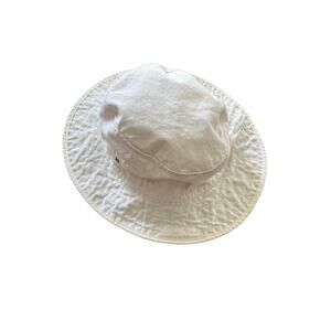 VERMONT COUNTRY STORE  VTG Ivory Gardening Bucket Hat Vents Cotton Fabric Hat-XL